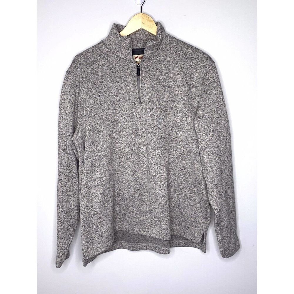 Wrangler Authentics Rugged Pullover Sweater Gray Marbled Large !